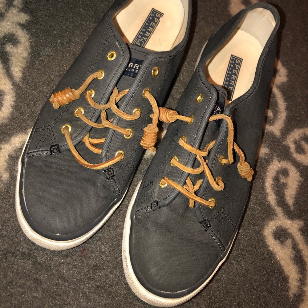 Black Sperry Slip on sneakers